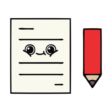 sevimli çizgi test kağıt