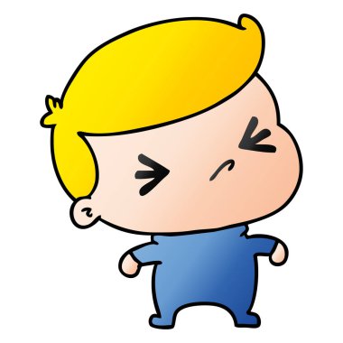 kawaii şirin, degrade çizgi film çapraz bebek