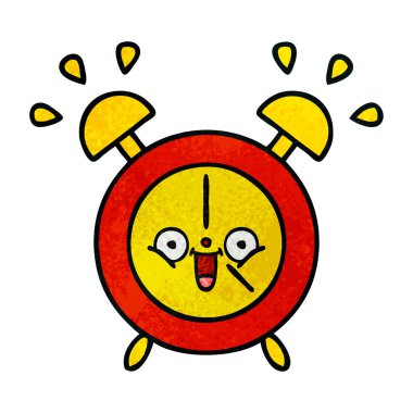 Retro grunge doku karikatür çalar saat