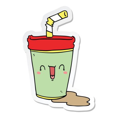 sevimli çizgi soda etiket