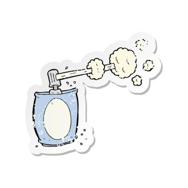 Retro sıkıntılı etiket bir karikatür aerosol sprey olabilir