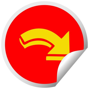 dairesel peeling etiket karikatür bir işaretçi ok