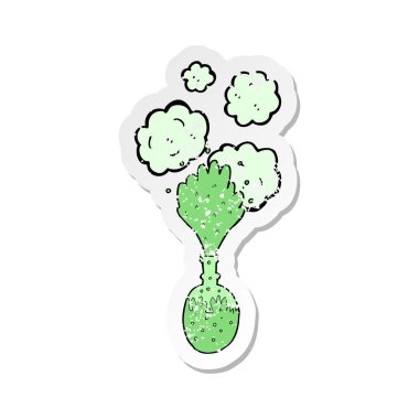 bir çizgi film kimyasal reaksiyon Retro sıkıntılı etiket 