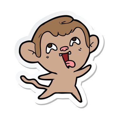 etiket bir deli karikatür maymun