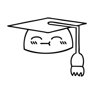 Çizim karikatür mezuniyet şapka