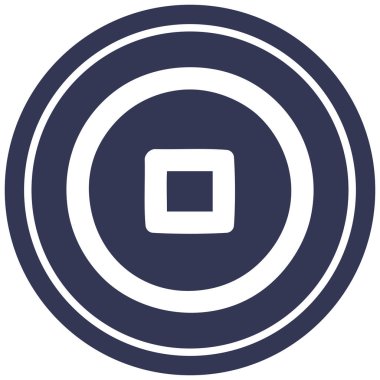 Dur düğmesi dairesel simgesi