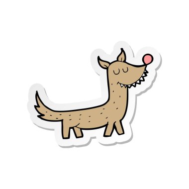 etiket bir karikatür köpek