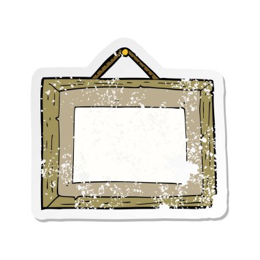 karikatür resim çerçevesi Retro sıkıntılı etiket