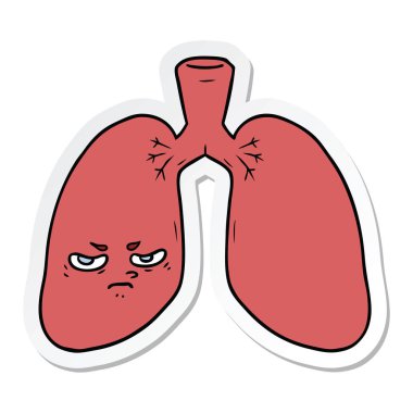 etiket bir karikatür kızgın akciğer