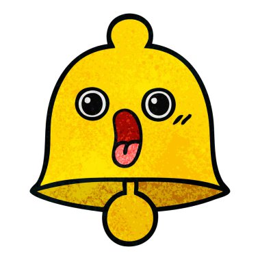 Retro grunge doku karikatür bir çan