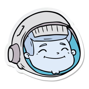 etiket bir karikatür astronot yüz