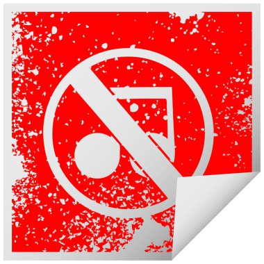 hiçbir müzik işareti sembolü etiket soyma sıkıntılı Meydanı