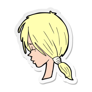 düşünceli bir çizgi film kız etiketi