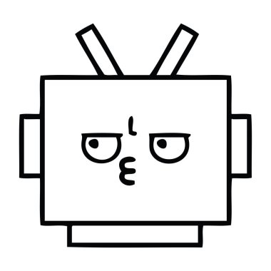 Çizim karikatür bir robot baş