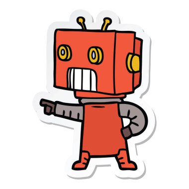 bir çizgi film robot Sticker