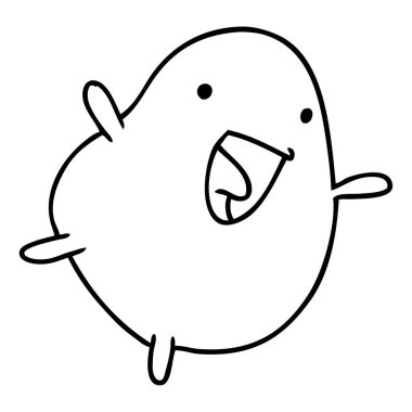 çizim için illüstrasyon kawaii şirin mutlu fasulye