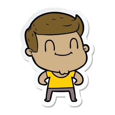 etiket bir karikatür dostça adam