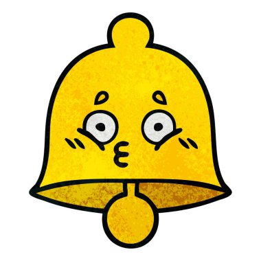 Retro grunge doku karikatür bir çan