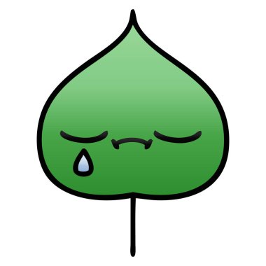 Degrade gölgeli çizgi film ekspresiyon yaprak