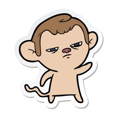 etiket bir karikatür rahatsız maymun