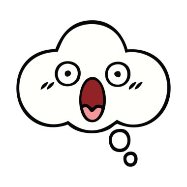 sevimli çizgi bir düşünce balonu