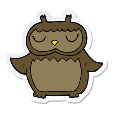 etiket bir karikatür baykuş