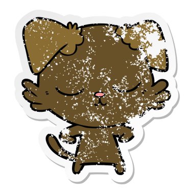 sevimli çizgi köpeklerin sıkıntılı etiket