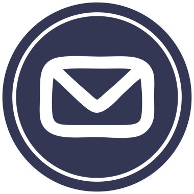 Zarf mektup dairesel simgesi simgesi