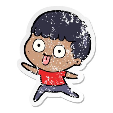 dik bir çizgi film adamın sıkıntılı etiket