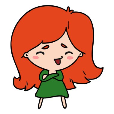 bir şirin kawaii kız çizgi film