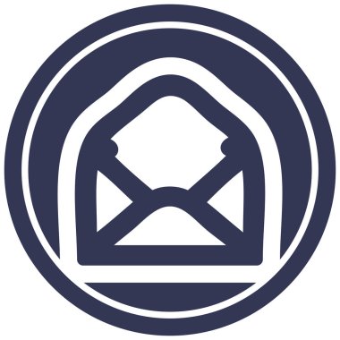 Zarf mektup dairesel simgesi