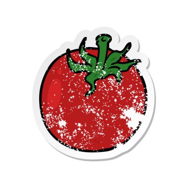 bir çizgi film domates sıkıntılı etiket