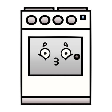 Degrade gölgeli karikatür bir mutfak fırın