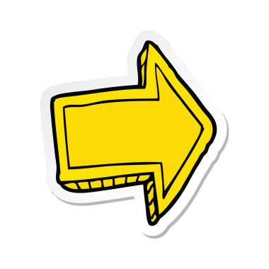 etiket bir karikatür işaret eden ok