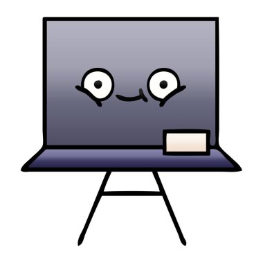 bir kara tahta degrade gölgeli karikatür