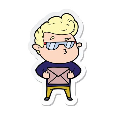 etiket bir çizgi film serin adam