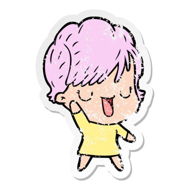 sıkıntılı etiket konuşuyor karikatür kadın