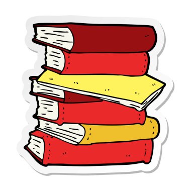 bir çizgi film yığın kitap etiket