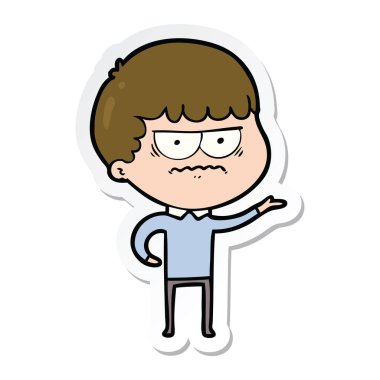 adam sopa bir karikatür rahatsız