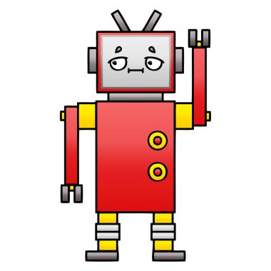 Degrade gölgeli karikatür robot