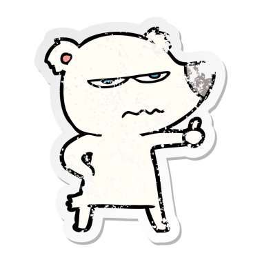 kızgın ayı kutup karikatür Yaşasın vererek sıkıntılı etiket