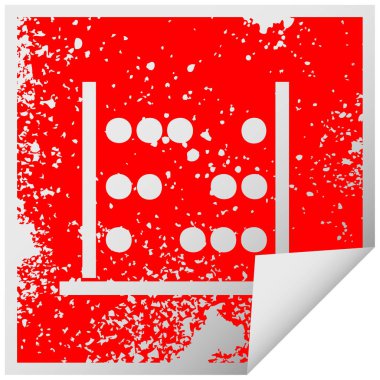 sıkıntılı kare bir matematik abacus sembolü etiket soyma