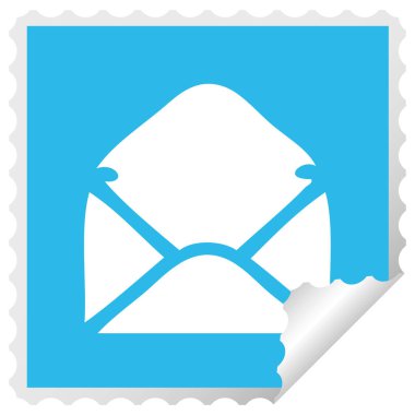 etiket karikatür bir kağıt zarfın peeling Meydanı