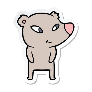 etiket bir sevimli çizgi ayının