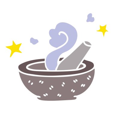 ilginç çizgi film sihirli havaneli ve harç el çekilmiş