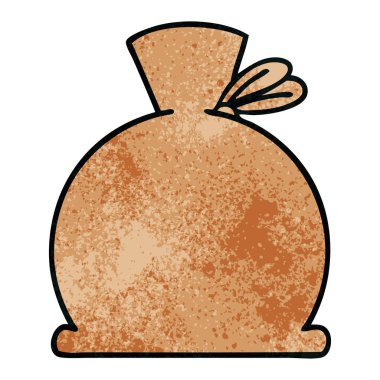 Retro grunge doku karikatür çanta