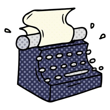 elle çizilmiş karikatür doodle eski okul daktilo