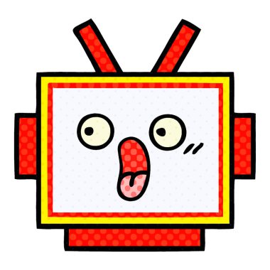 çizgi roman tarzı karikatür bir robot baş