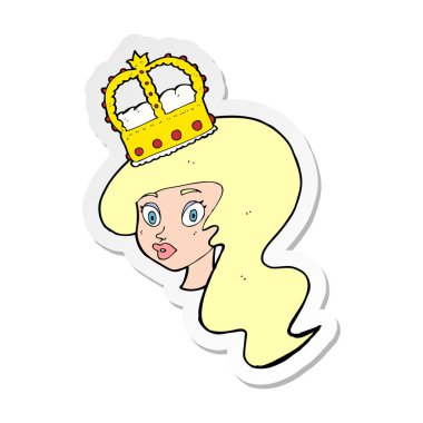 taç giyen bir karikatür kişi etiket