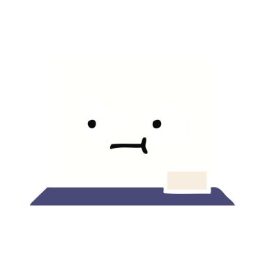 düz renk retro karikatür beyaz tahta